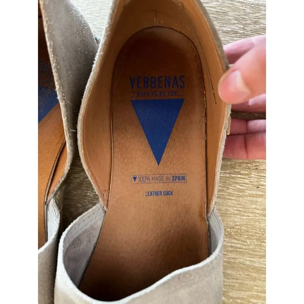 Verbenas Carmen Suede Leather Slip On Flats Espadrilles Size 11 EU 41